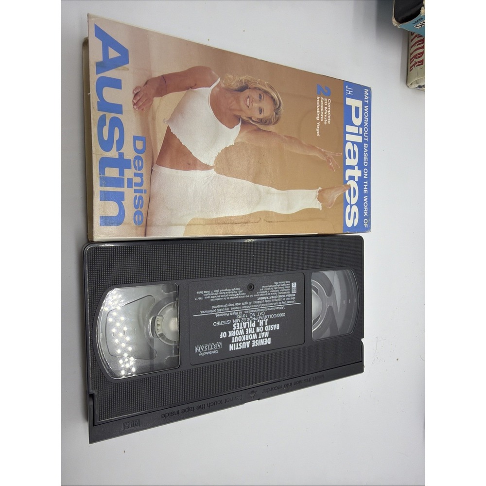Denise Austin‎ Mat Workout J.H. Pilates VHS 2000 Yoga Fitness Exercise Tape